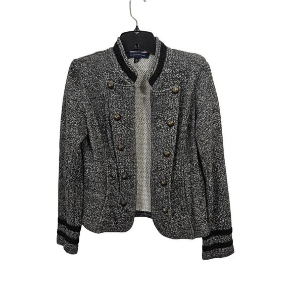 Tommy Hilfiger Womens Classic Open Front Band Jacket Gray Size Small - Picture 1 of 7